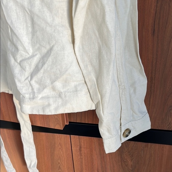 NWT DIP Cream Linen Women's Relaxed Fit Casual Utility Jacket Button Up Medium - Picture 13 of 15